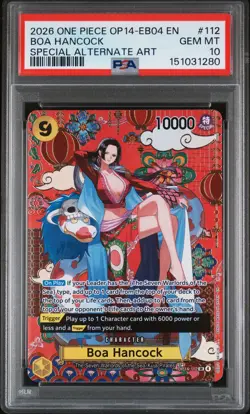 2026 ONE PIECE THE AZURE SEA'S SEVEN SPECIAL ALT ART #112 BOA HANCOCK PSA 10 - Image 1
