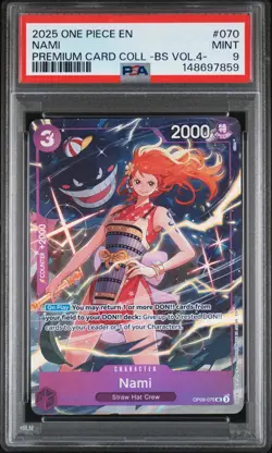 2025 ONE PIECE PREMIUM CARD COLLECTION BEST SELECTION VOL.4 - #070 NAMI PSA 9 - Image 1