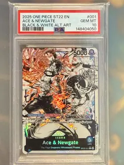 One Piece Ace & Newgate Leader ST22-002 Black White Alternate Alt Art PSA 10 - Image 1