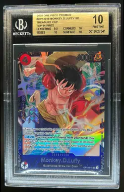 2025 One Piece Promos Monkey.D.Luffy Treasure Cup Top 64 Prize #OP12-015 BGS 10 - Image 1