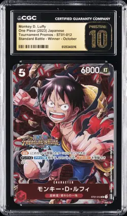 2023 ONE PIECE JPN TOURNAMENT PROMOS WINNER MONKEY D. LUFFY CGC 10 PRISTINE - Image 1