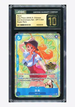 One Piece CGC 10 PRISTINE Nami SR Promo 2025 OP11-054 3RD Anniversary Chinese - Image 1