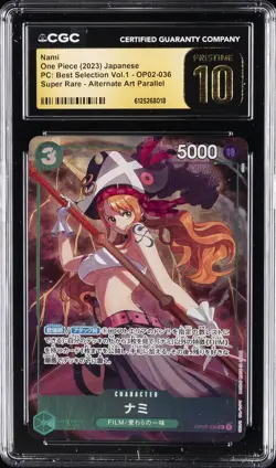 2023 ONE PIECE JAPANESE PC: ALTERNATE ART #OP02-036 NAMI CGC 10 PRISTINE - Image 1