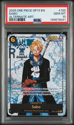 2025 ONE PIECE OP13-CARRYING ON HIS WILL ALTERNATE ART #120 SABO PSA 10 - Image 1