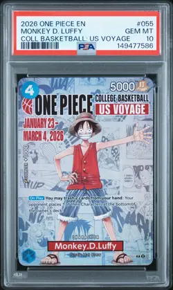2026 ONE PIECE PROMOS COLLEGE BASKETBALL : US VOYAGE MONKEY D. LUFFY PSA 10 - Image 1