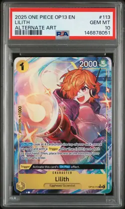 2025 ONE PIECE OP13-CARRYING ON HIS WILL ALTERNATE ART #113 LILITH PSA 10 - Image 1