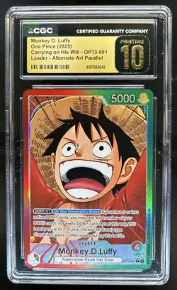 2025 One Piece Monkey D. Luffy Leader Alt Art PRISTINE #OP13-001 CGC 10 - Image 1