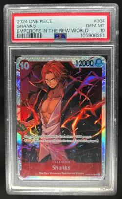 2024 One Piece Emperors in the New World Shanks Super Rare #OP09-004 PSA 10 - Image 1