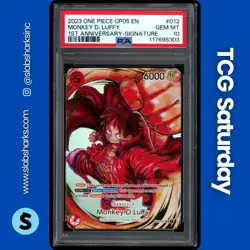 2023 ONE PIECE AWAKENING OF THE NEW ERA MONKEY.D.LUFFY GOLD STAMPED AUTO PSA 10 - Image 1