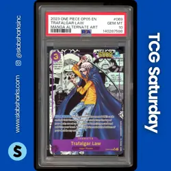 2023 ONE PIECE AWAKENING OF NEW ERA #OP05-069 TRAFALGAR LAW MANGA ALT ART PSA 10 - Image 1