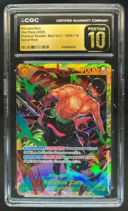 2024 One Piece The Best Roronoa Zoro Secret Rare #OP06-118 CGC 10 Pristine - Image 1