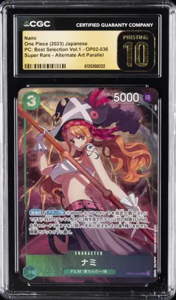 2023 ONE PIECE JAPANESE PC: ALTERNATE ART #OP02-036 NAMI CGC 10 PRISTINE - Image 1
