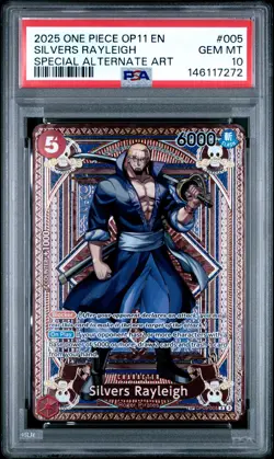 2025 ONE PIECE A FIST OF DIVINE SPEED SPECIAL ALT ART SILVERS RAYLEIGH PSA 10 - Image 1