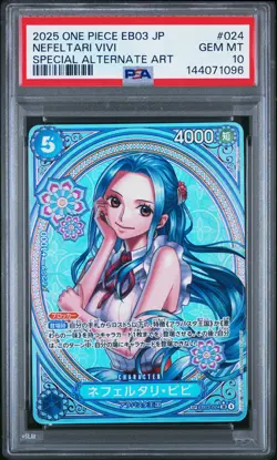 2025 ONE PIECE JAPANESE EB03-SPECIAL ALTERNATE ART #024 NEFELTARI VIVI PSA 10 - Image 1