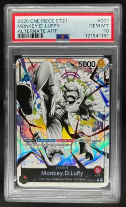 2025 One Piece Carrying On His Will Monkey D Luffy Alternate Art ST21-001 PSA 10 - Image 1