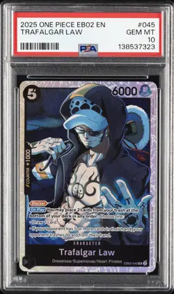 2025 ONE PIECE EB02-ANIME 25TH COLLECTION #045 TRAFALGAR LAW PSA 10 - Image 1