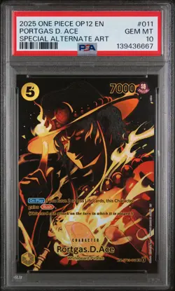 2025 ONE PIECE LEGACY OF THE MASTER SPECIAL ALTERNATE ART PORTGAS D. ACE PSA 10 - Image 1