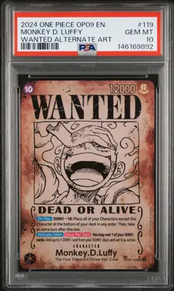 2024 ONE PIECE EMPERORS IN THE NEW WORLD WANTED ALT ART MONKEY D. LUFFY PSA 10 - Image 1