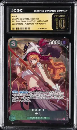 2023 ONE PIECE JAPANESE PC: SUPER RARE-ALT. ART#OP02-036 NAMI CGC 10 PRISTINE - Image 1
