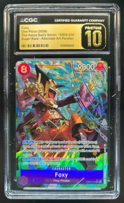 2026 One Piece The Azure Sea's Seven Foxy SR Alt Art #EB04-036 CGC 10 Pristine - Image 1