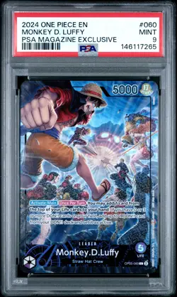 2024 ONE PIECE PROMOS PSA MAGAZINE EXCLUSIVE #060 MONKEY D. LUFFY PSA 9 - Image 1