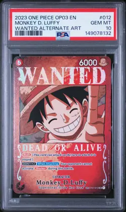 2023 ONE PIECE PILLARS OF STRENGTH WANTED ALT ART #012 MONKEY D. LUFFY PSA 10 - Image 1