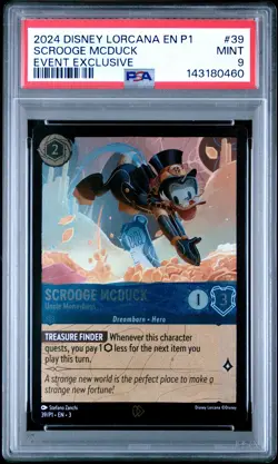2024 DISNEY LORCANA EN P1-PROMO #39 SCROOGE MCDUCK - UNCLE MONEYBAGS PSA 9 - Image 1