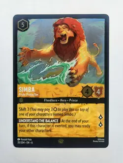 Simba - Pride Protector 20/204 Lorcana Azurite Sea Legendary NM Cold FOIL TCG - Image 1
