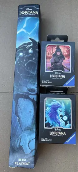 Disney Lorcana Beast Playmat and 2 Deck Boxes - Read Description - Image 1