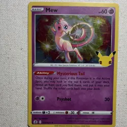 Pokemon Mew 011/025 Celebrations Holo Rare Basic 60 HP Psyshot Pokemon Card - Image 3