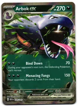 Arbok ex 024/165 - 151 Double Rare Pokemon TCG - M/LP Card - Image 1