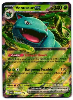 Venusaur ex 003/165 - 151 Double Rare Pokemon TCG - LP Card - Image 1