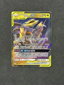 NM Garchomp & Giratina GX 146/236 Unified Minds Holo Pokemon Card - Image 1