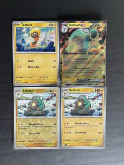 Bellibolt EX-Paldea Evolved+2(1Rev HOLO) + Tadbulb 4-card Pokemon lot - PWE - Image 1