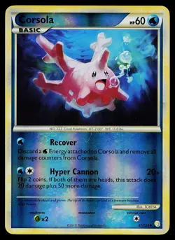 Pokemon Card - Corsola HeartGold SoulSilver 37/123 Uncommon Reverse Holo - Image 1