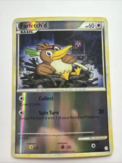 Pokemon TCG Farfetch'd Reverse Holo HeartGold SoulSilver Card 19/123 - Image 1
