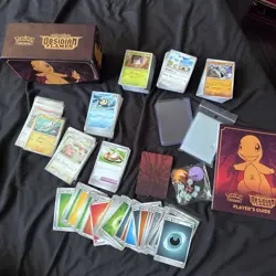 Pokemon TCG Bulk Card Lot 300+ cards Obsidian Flames + case + dice - Image 1