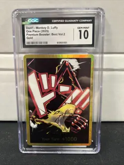 DON Card Monkey D Luffy (Gear 4) PRB-02 [Gold Frame] BEST vol.2 One Piece CGC 10 - Image 1