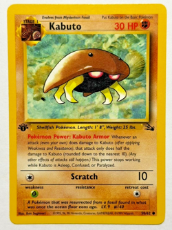 1999 Pokemon Card Game Kabuto First Edition Fossil 50/62 Common Light Play LP #1 - Image 1