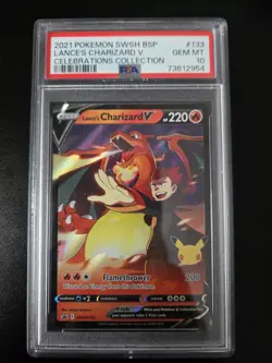 Lance's Charizard V SWSH133 - Celebrations 2021 Pokemon Promo Card PSA 10 - Image 1