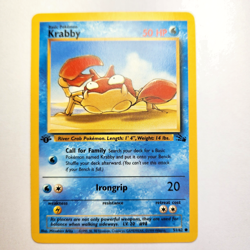 Krabby 51/62 Pokemon TCG 1st Edition Fossil Vintage 1999 Card - Image 2