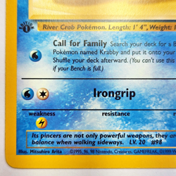 Krabby 51/62 Pokemon TCG 1st Edition Fossil Vintage 1999 Card - Image 5