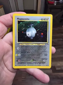Magnemite - 7/75 - Pokemon Neo Discovery Unlimited Holo Rare Card WOTC Swirl MP - Image 1