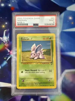 PSA 9 MINT Nidoran 83/130 Base Set 2 Pokemon Card - Image 1