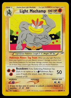 Pokemon Card - Light Machamp Neo Destiny 25/105 Rare - Image 1