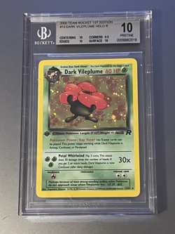 BGS PRISTINE 10 2000 Pokemon WOTC Rocket Dark Vileplume-Holo 13 1st Edition POP1 - Image 1