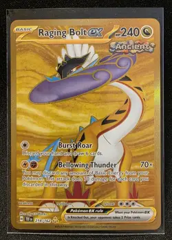 Raging Bolt ex 218/162 SV05: Temporal Forces Holo GOLD Hyper Rare Pokemon MINT - Image 1