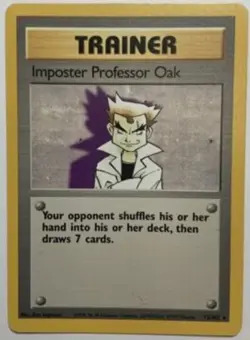 Heavily Played, English Pokemon Regular Impostor Professor Oak - 73/102 - Rare - - Image 1
