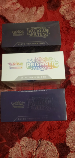 Set of 3 POKEMON Elite Trainers Paldean Fates (x2), One Prismatic Evolutions - Image 1