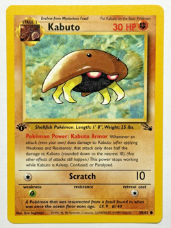1999 Pokemon Card Game Kabuto First Edition Fossil 50/62 Common Light Play LP #2 - Image 1